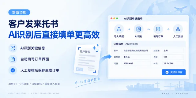 客户发来一张托书,还要逐项录订单?AI 识别后直接带入系统